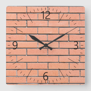 Brick wall pattern square wall clock