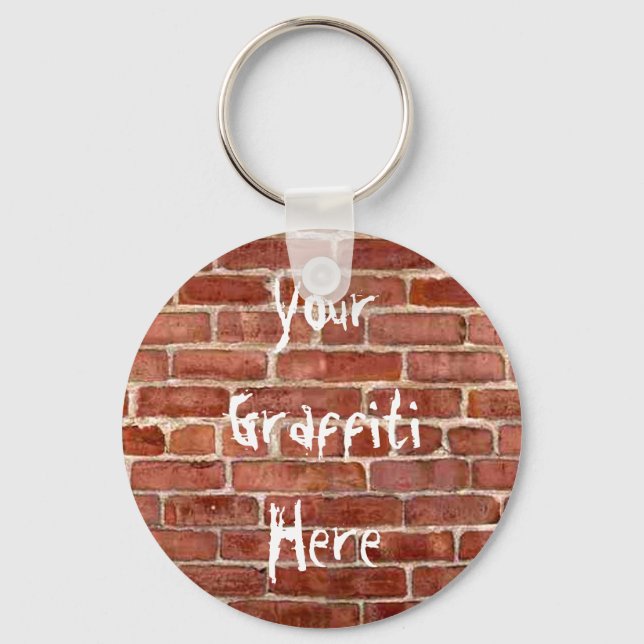 Brick Wall Personalised Graffiti Key Chain (Front)