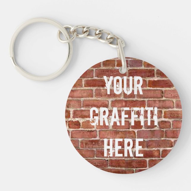 Brick Wall Personalised Graffiti Key Chain (Front)
