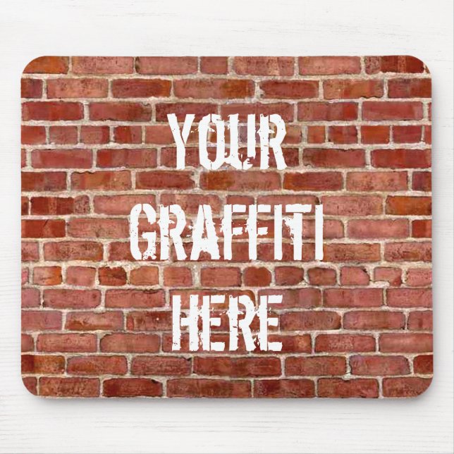 Brick Wall Personalised Graffiti Mouse Pad (Front)