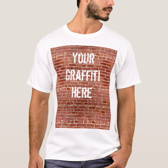 Brick Wall Personalised Graffiti T-Shirt (Front)