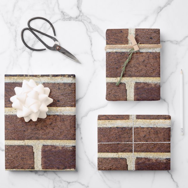 Brick Wall Realistic Texture Photography Gift Wrapping Paper Sheet (Front)