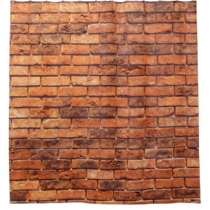 Brick wall red structure masonry shower curtain