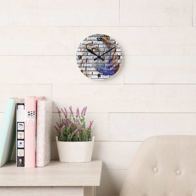 BRICK WALL ROUND CLOCK (Reading Room)