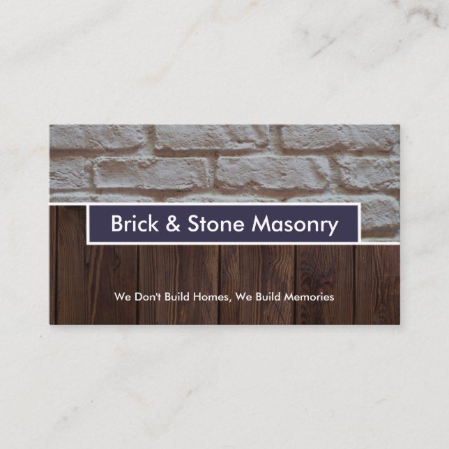 Brick Wall Timber Panel Builder Business Card (Front)
