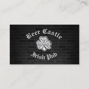 Brick wall trendy modern grundge  Irish shamrock Business Card