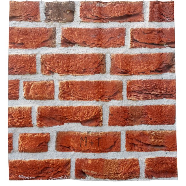 Brick wall wall background building shower curtain (Front)