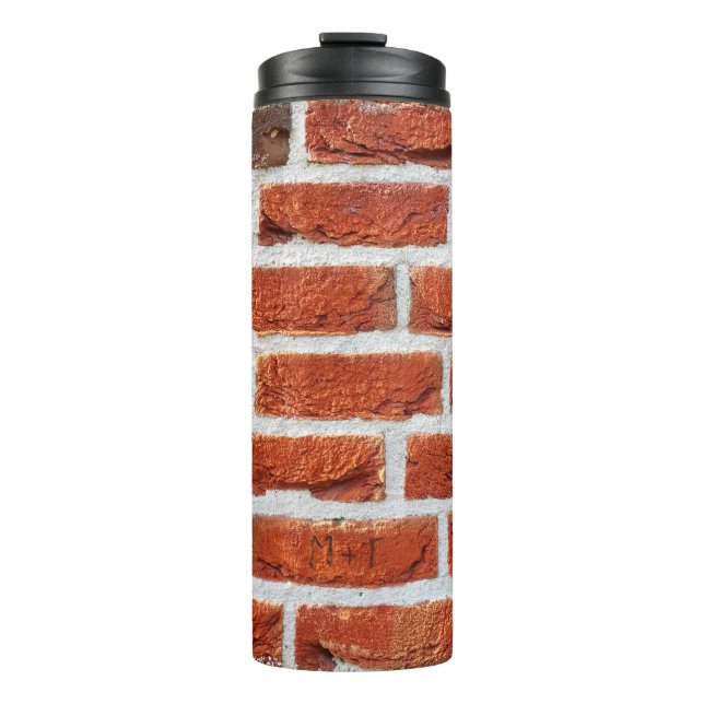 Brick wall wall background building thermal tumbler (Front)