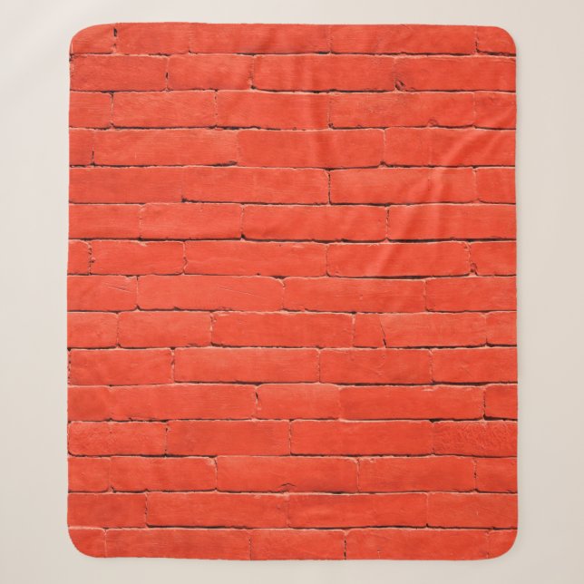 Brick wall wall red bricks sherpa blanket (Front)