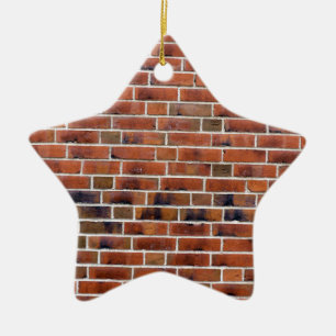 Brick wall with joints ceramic tree decoration