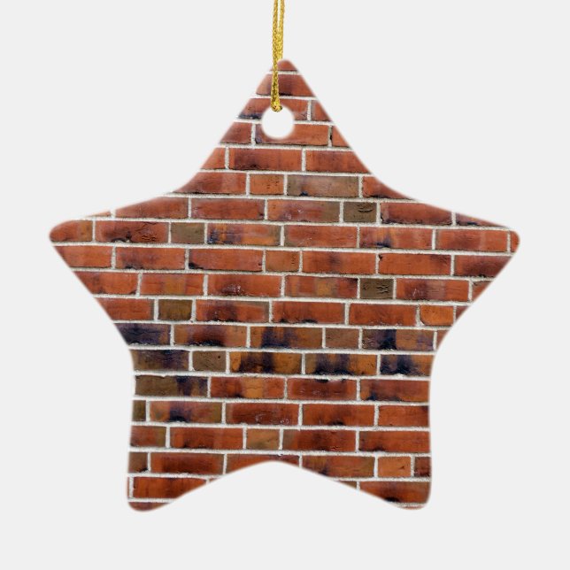 Brick wall with joints ceramic tree decoration (Front)