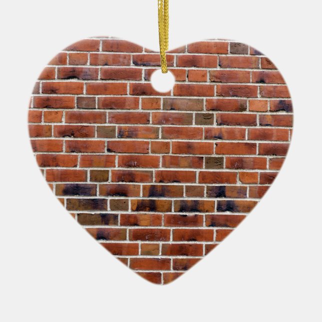 Brick wall with joints ceramic tree decoration (Front)