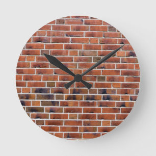 Brick wall with joints round clock