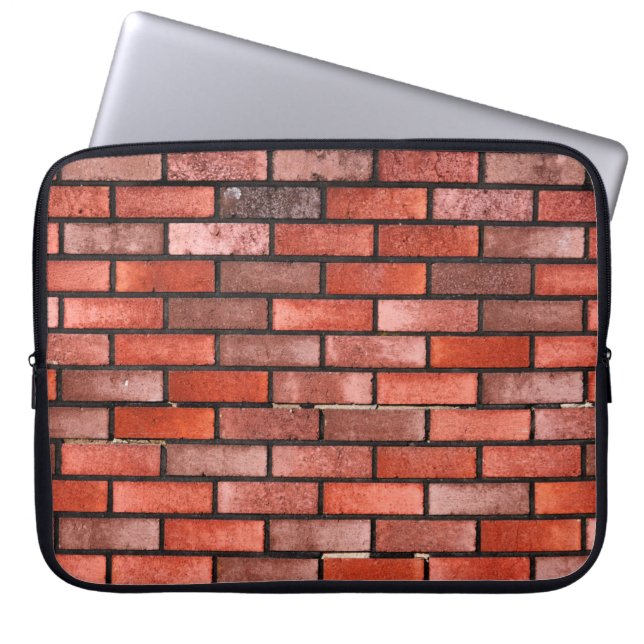 Brick wall with red brick, red brick background. b laptop sleeve (Front)