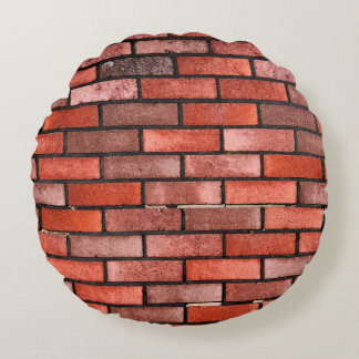 Brick wall with red brick, red brick background. b round cushion