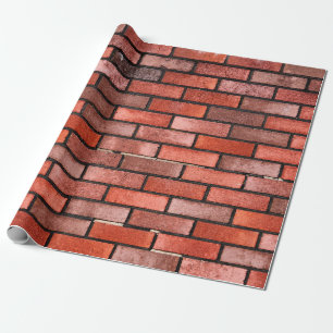 Brick wall with red brick, red brick background. b wrapping paper