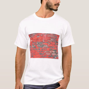 Brick Wall With Red Peeling Paint Urban T-Shirt