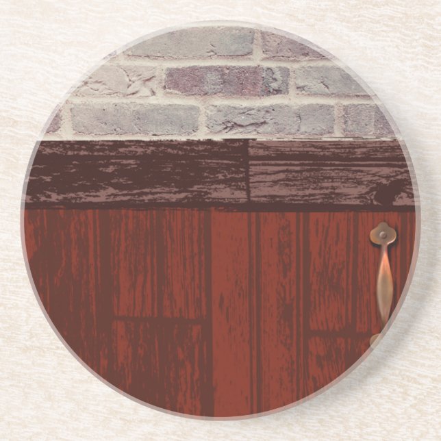 Brick & Wood Sandstone Coaster (Front)