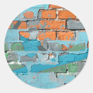 brickcore snowboarding classic round sticker