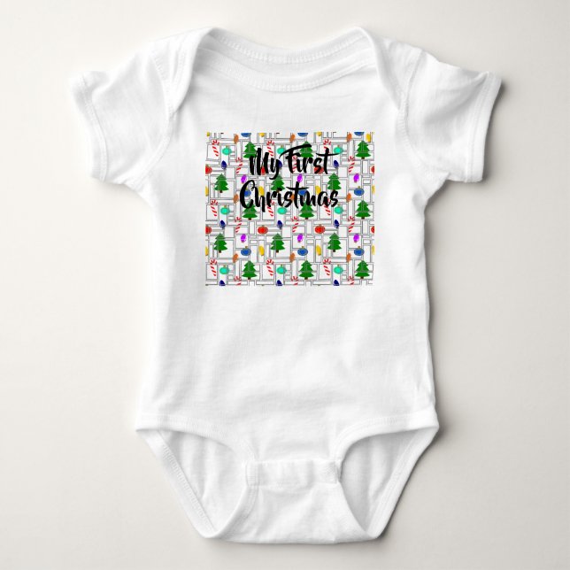 Bricked Christmas  Baby Bodysuit (Front)