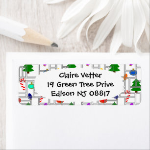 Bricked Christmas  Return Address Label
