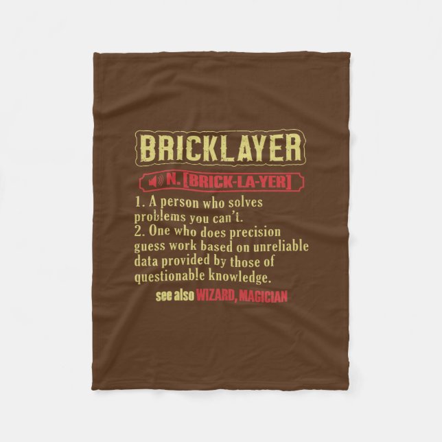 Brickie Bricklaying Construction Bricklayer  Fleece Blanket (Front)