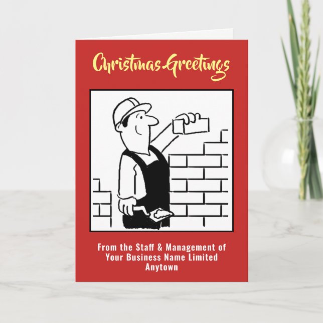 Bricklayer and House Builder Christmas Card (Front)