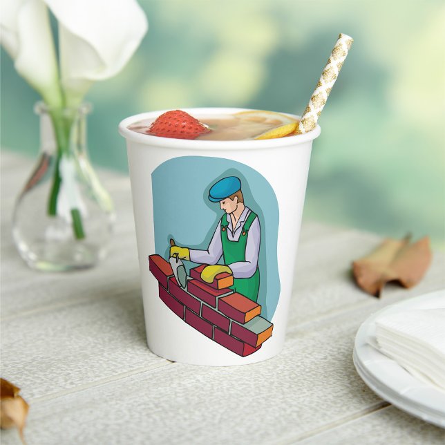 Bricklayer At Work Paper Cups (Creator Uploaded)