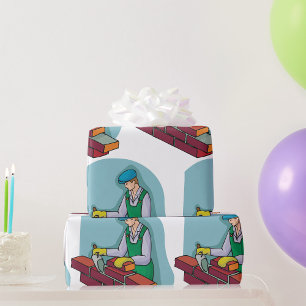 Bricklayer At Work Wrapping Paper