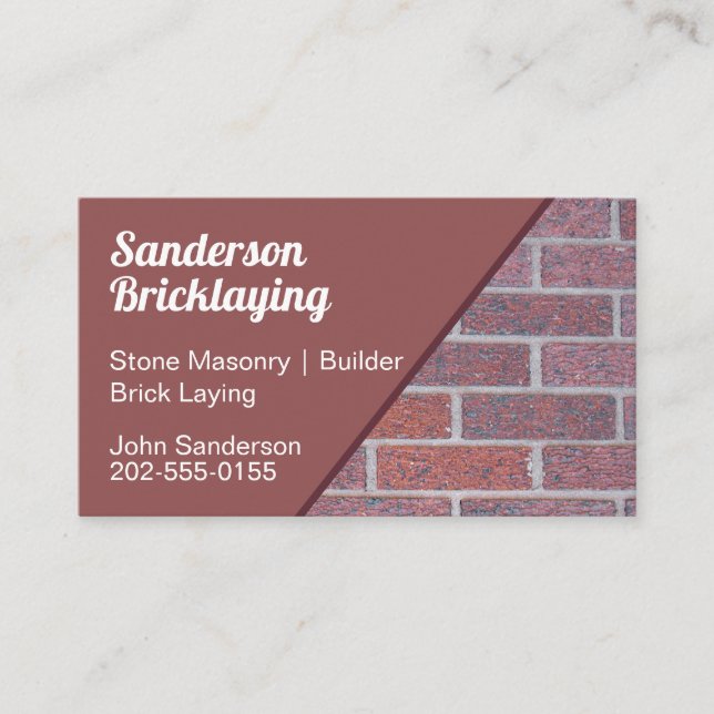 Bricklayer Brick Wall Builder Business Card (Front)