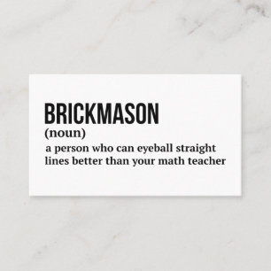 Bricklayer Funny Definition Card