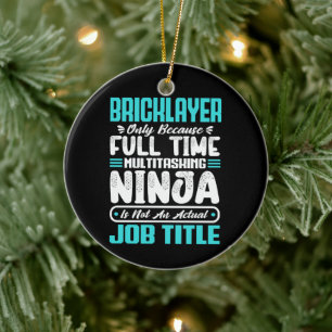 Bricklayer Job Title Profession Funny Builder Ceramic Ornament