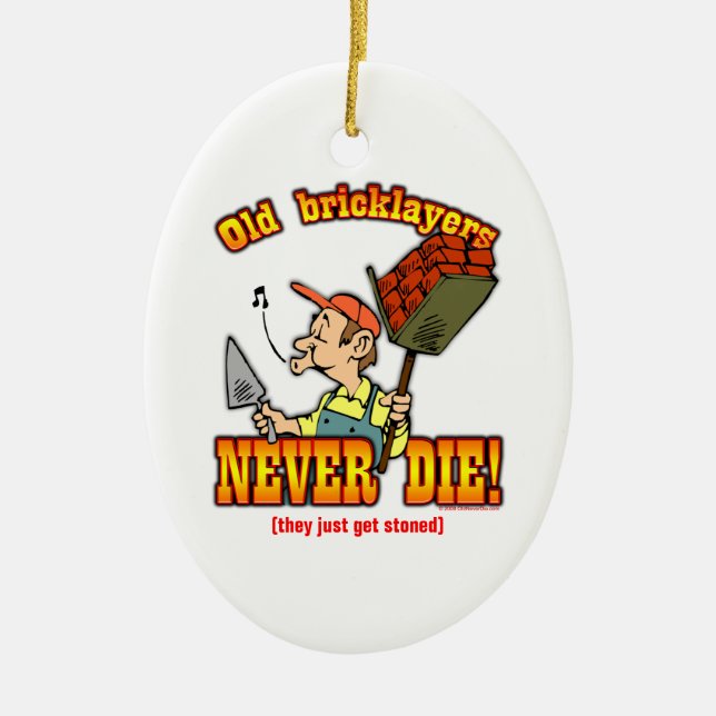 Bricklayers Ceramic Tree Decoration (Front)