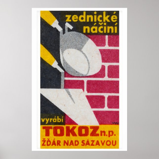 Bricklaying Construction - Matchbox Print - Czech (Front)