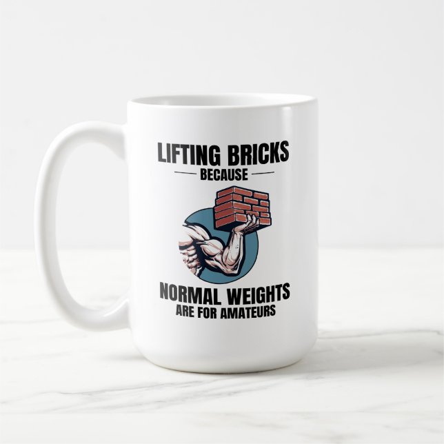 Bricklifting Humour: Beyond Ordinary Weights Brick Coffee Mug (Left)