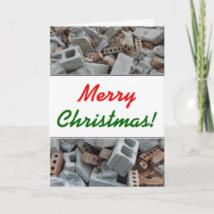 Bricks & Blocks Demolition Rubble Debris Holiday Card