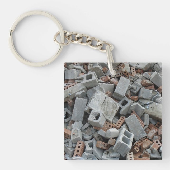 Bricks & Blocks Demolition Rubble Debris Keychain (Front)