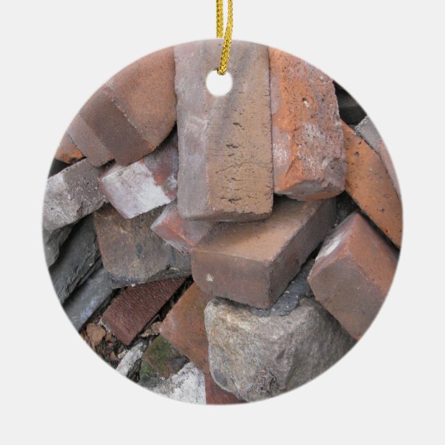 Bricks Ceramic Tree Decoration (Front)