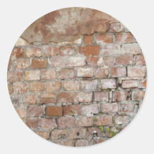 Bricks old wall classic round sticker