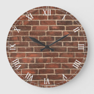 Bricks Pattern Large Clock