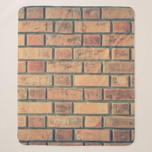 Bricks wall stone wall brick wall sherpa blanket (Front)
