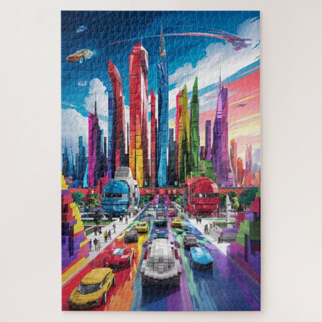 Bricktopia: Futuristic Cityscape5 Jigsaw Puzzle (Vertical)