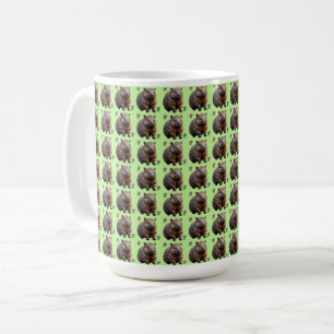 Brickwork Burrow: A Wombat's Green Canvas, Coffee Mug