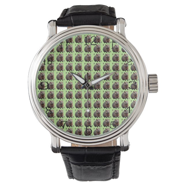 Brickwork Burrow: A Wombat's Green Canvas, Watch (Front)