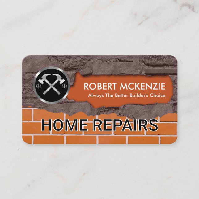Brickwork Masonry Home Handyman Repairs Business Card (Front)