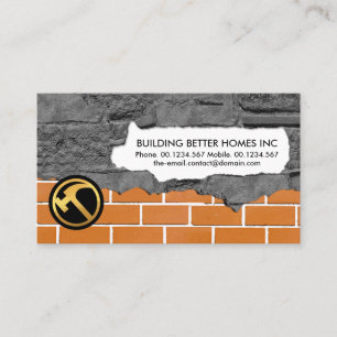 Brickwork Masonry Plastering Works Construction Business Card