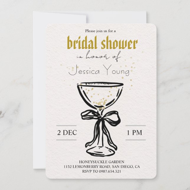 Bridal Bash & Cocktail Call bridal  Invitation (Front)