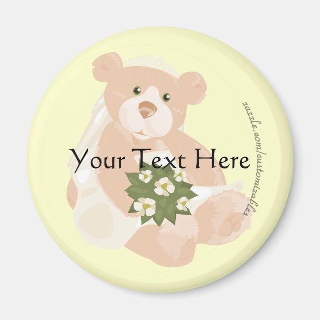 Bridal Bear Magnet (Front)