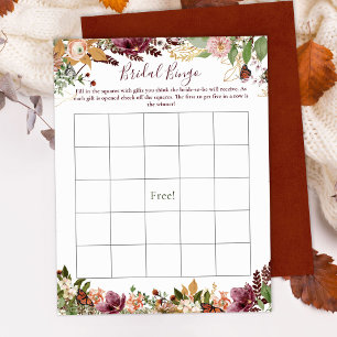 Bridal Bingo   Autumn Fall Floral 
