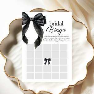Bridal Bingo Black bow Bridal Shower game card